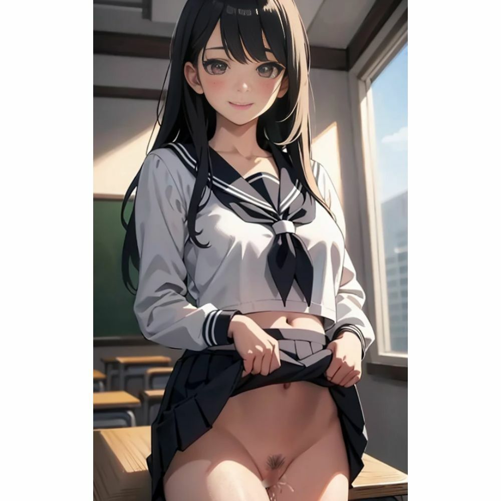 美少女のノーパンパンチラ