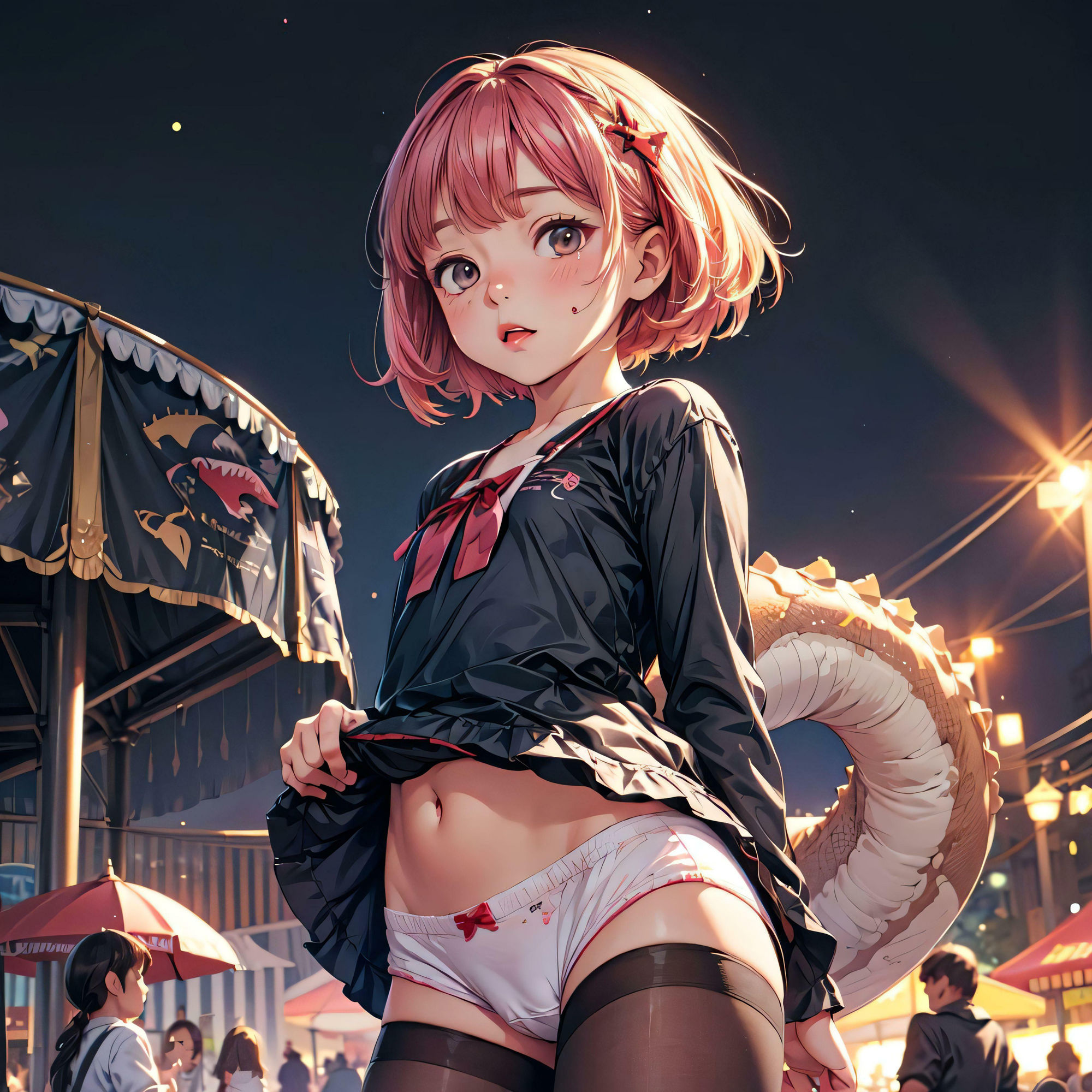 ちっぱい綿パンツ汗で透ける