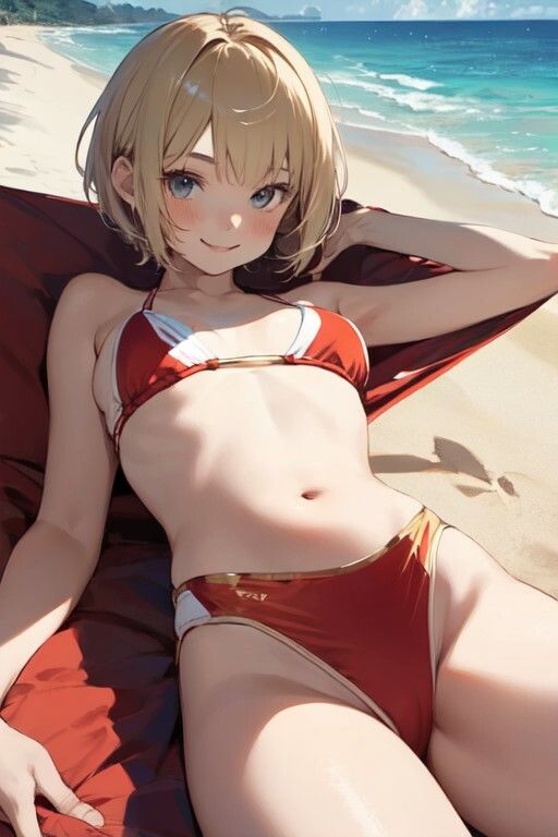 金髪ショート少女のちょっとえっちな画像