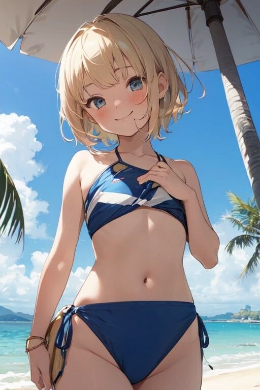 金髪ショート少女のちょっとえっちな画像