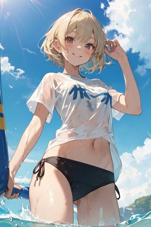 金髪ショート少女のちょっとえっちな画像