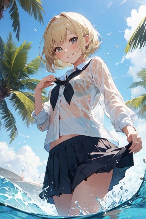 金髪ショート少女のちょっとえっちな画像