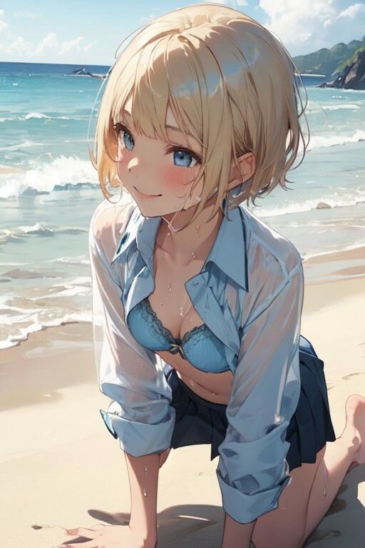 金髪ショート少女のちょっとえっちな画像