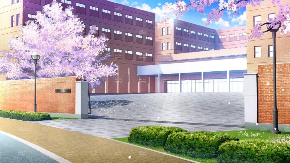 みにくる動く背景CG素材集『桜舞う学園』part01