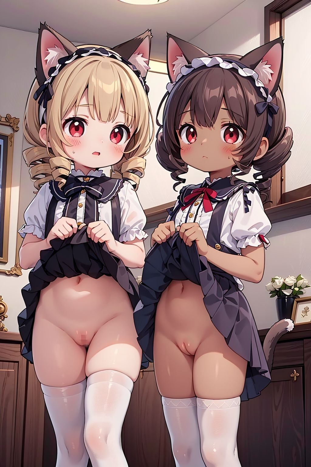 ケモミミ少女のスカートの中