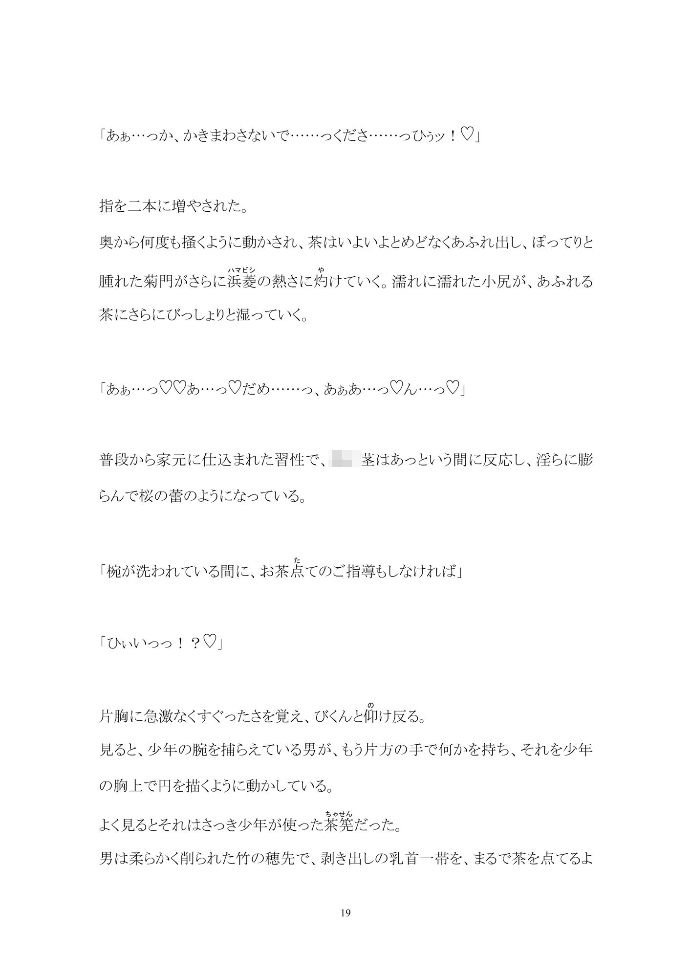 少年鑑賞茶会ー杜（もり）の奥の淫靡な庵ー