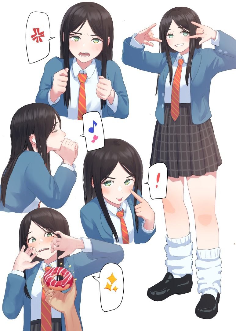 センター分け黒髪JK