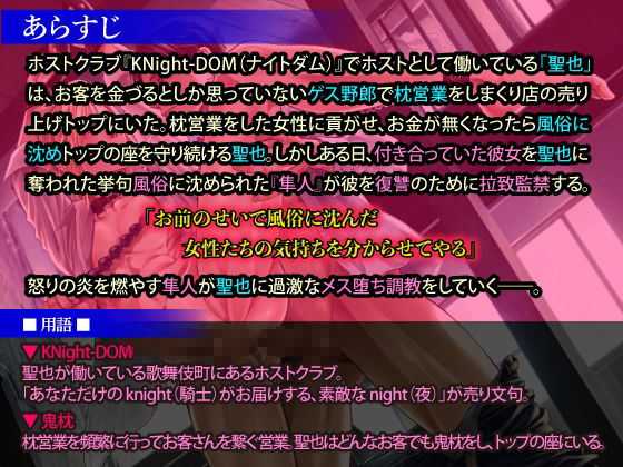 枕営業で女を風俗に沈めているヤリチンホストのゲス野郎をさらってケツマン奴●になるまでメス堕ち調教