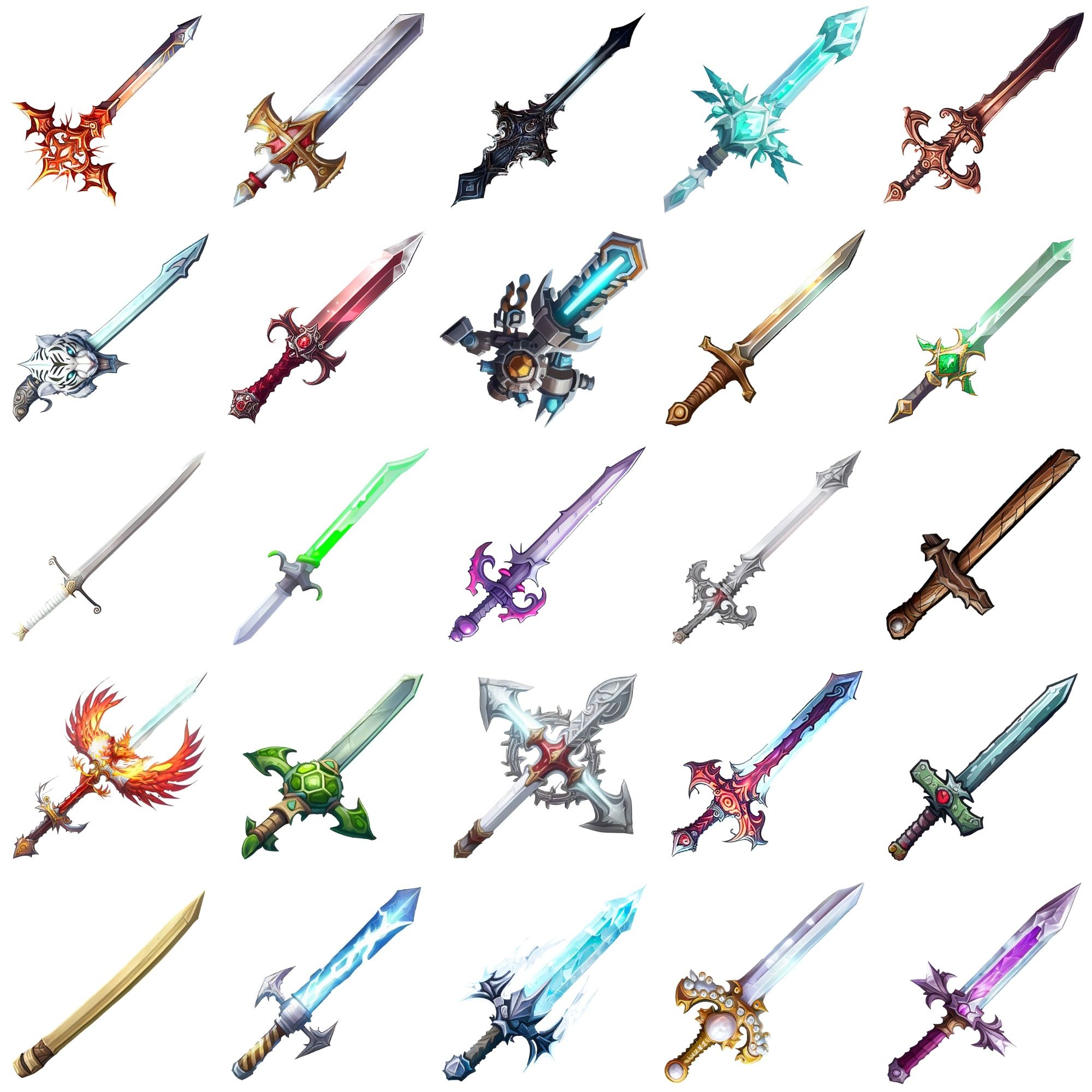 【剣のアイコンセット】著作権フリーの高解像度画像（100枚）