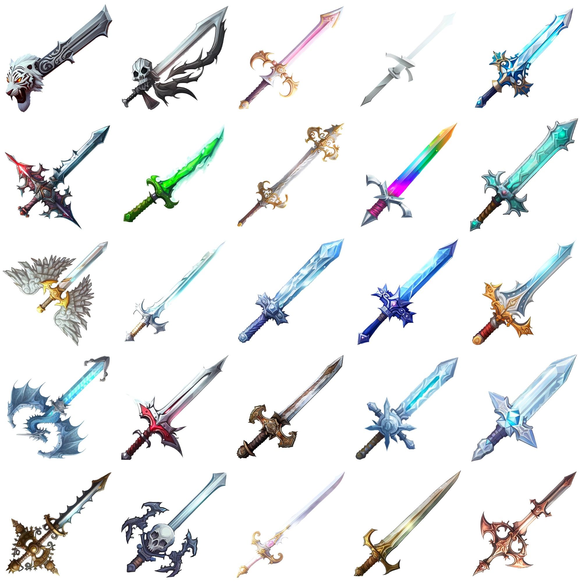 【剣のアイコンセット】著作権フリーの高解像度画像（100枚）