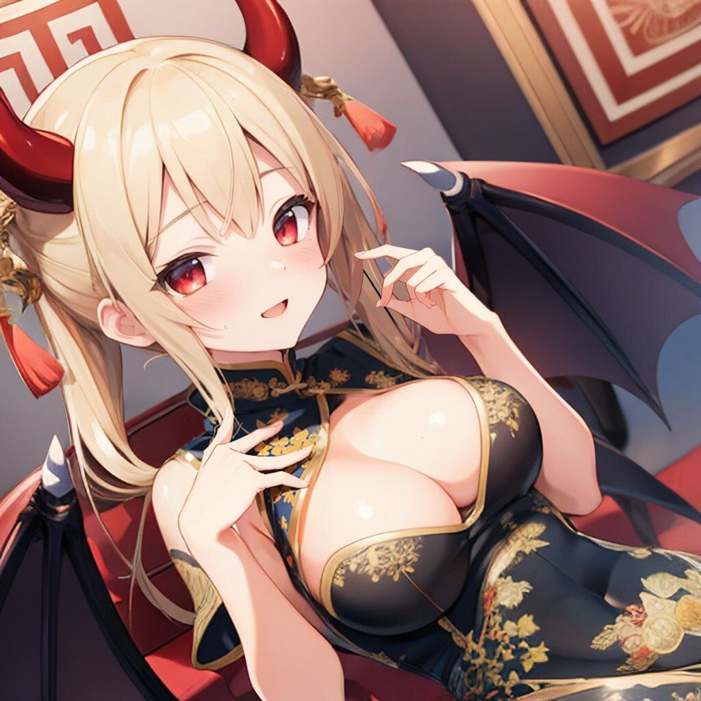 チャイナドレス風悪魔っ娘さん