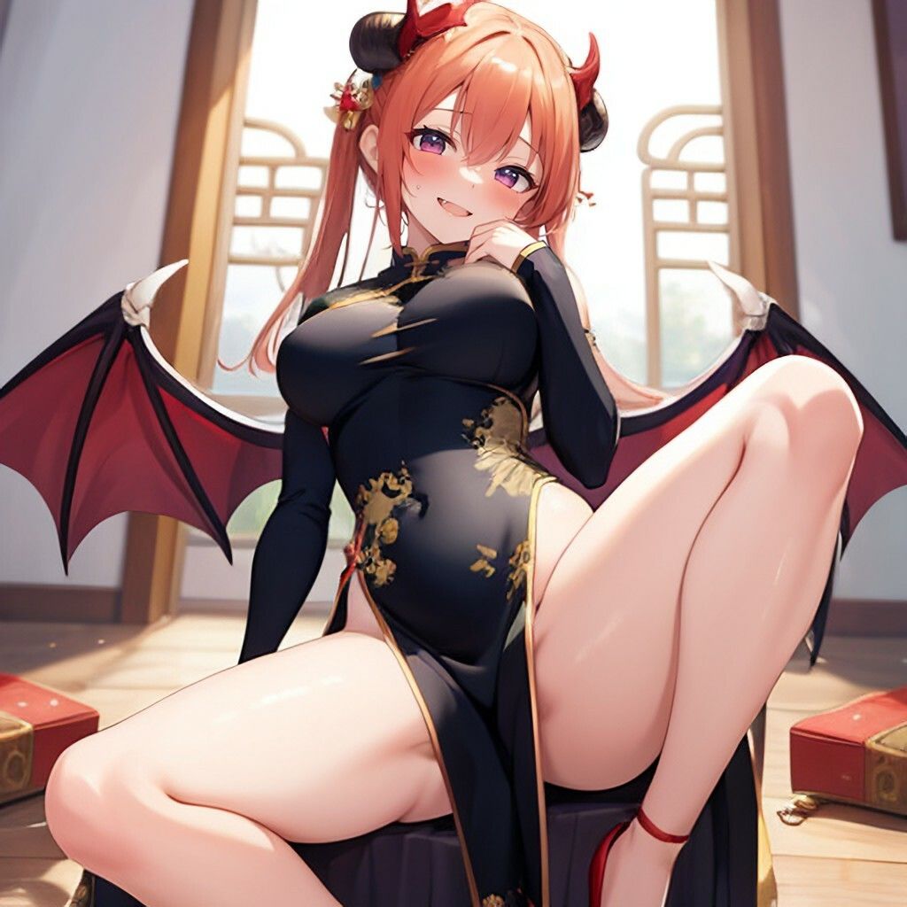 チャイナドレス風悪魔っ娘さん