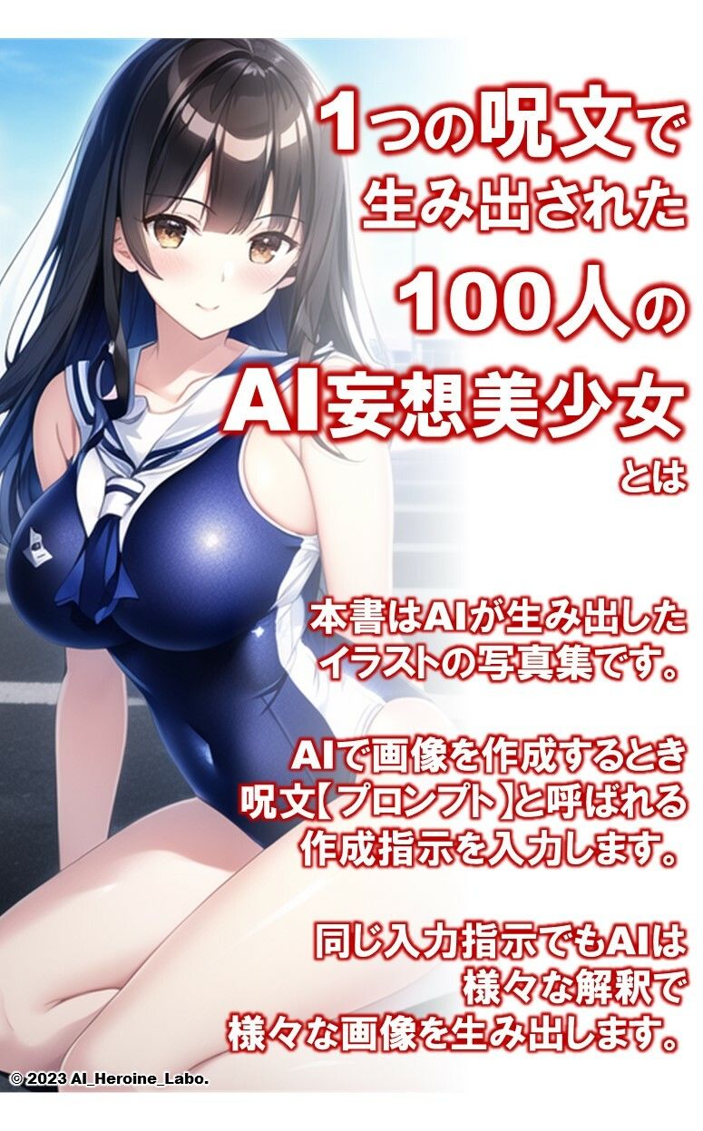 1つの呪文で生み出された100人のAI妄想美少女【20歳のコスプレ・スク水セーラー編】