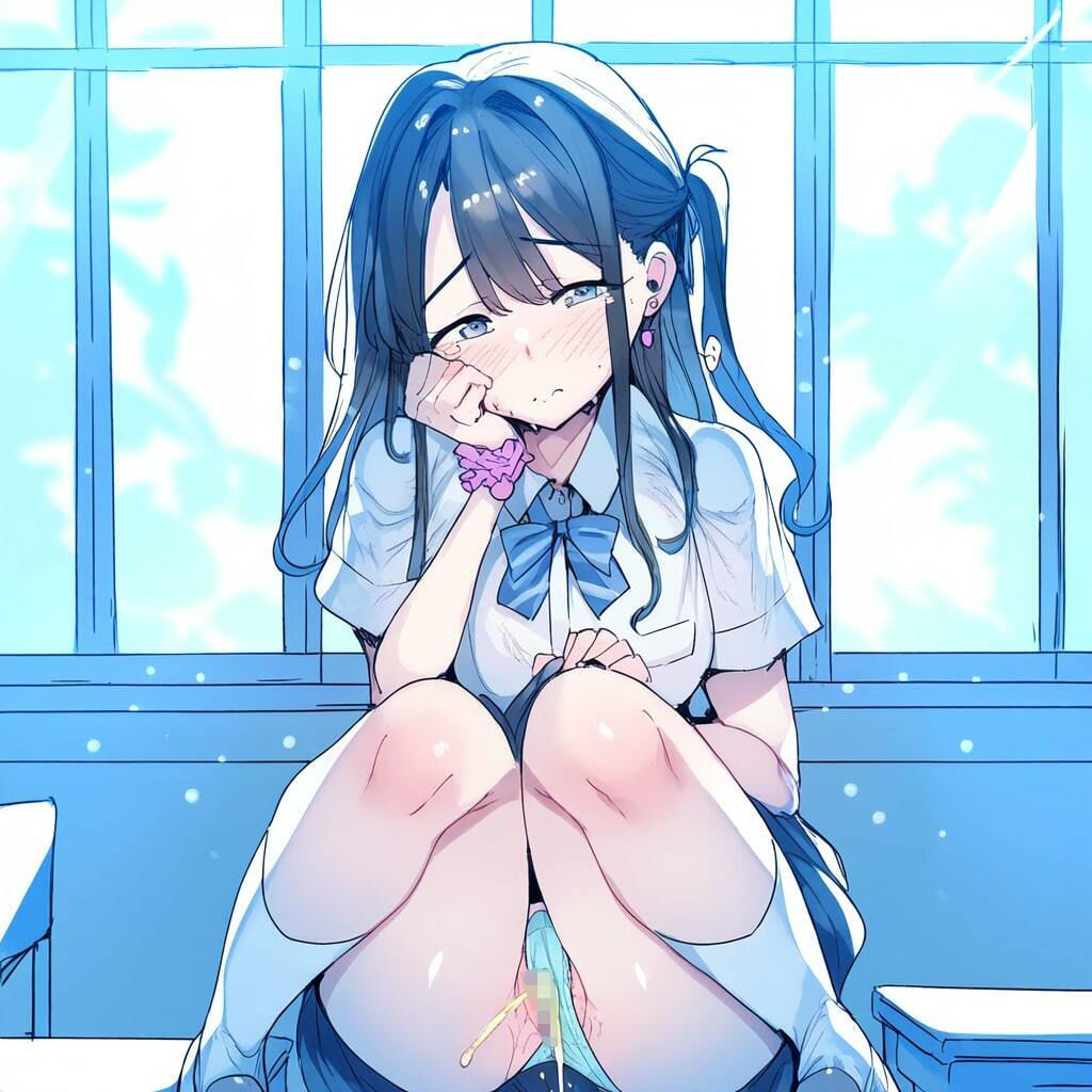 体育座りおもらし放尿JK・パンツ下ろしや濡れパンツ【大量500枚】