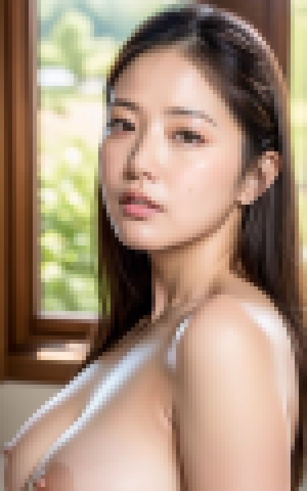 爆乳熟女の青空裸写真