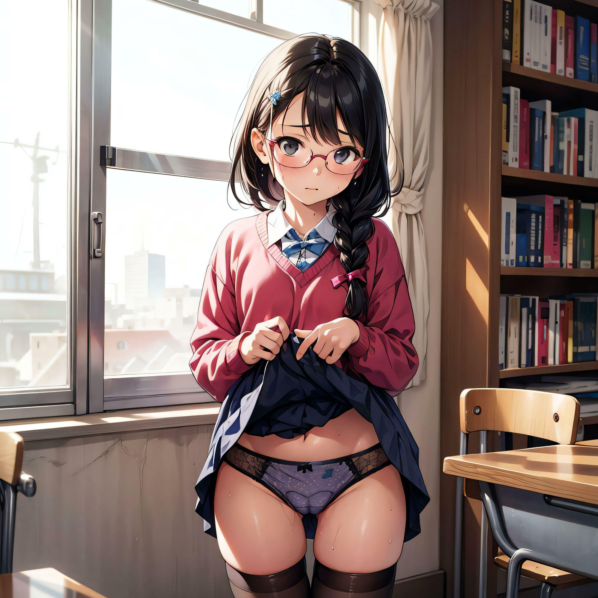 こっそりぱんつ図書委員長