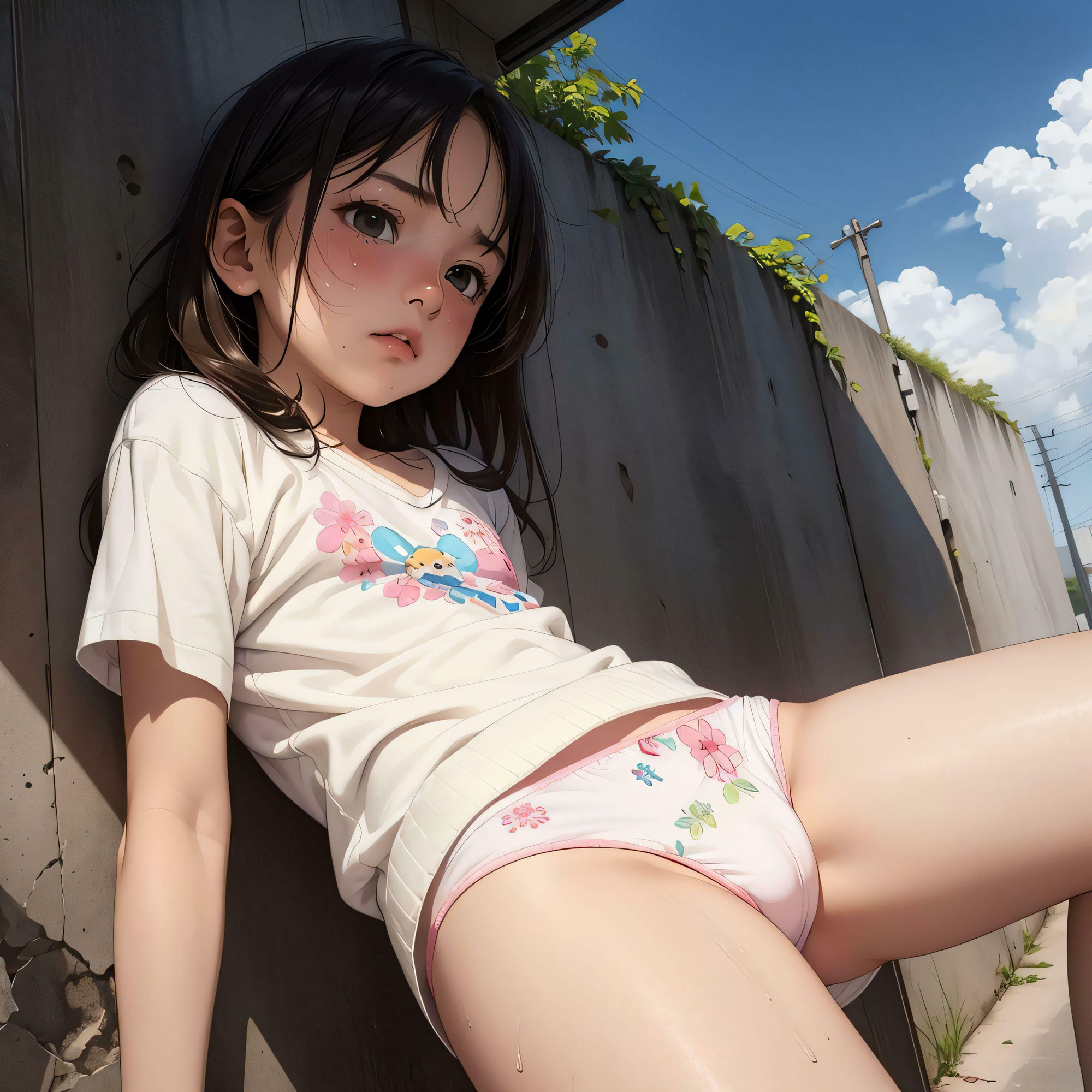 少女の下着姿に興奮する