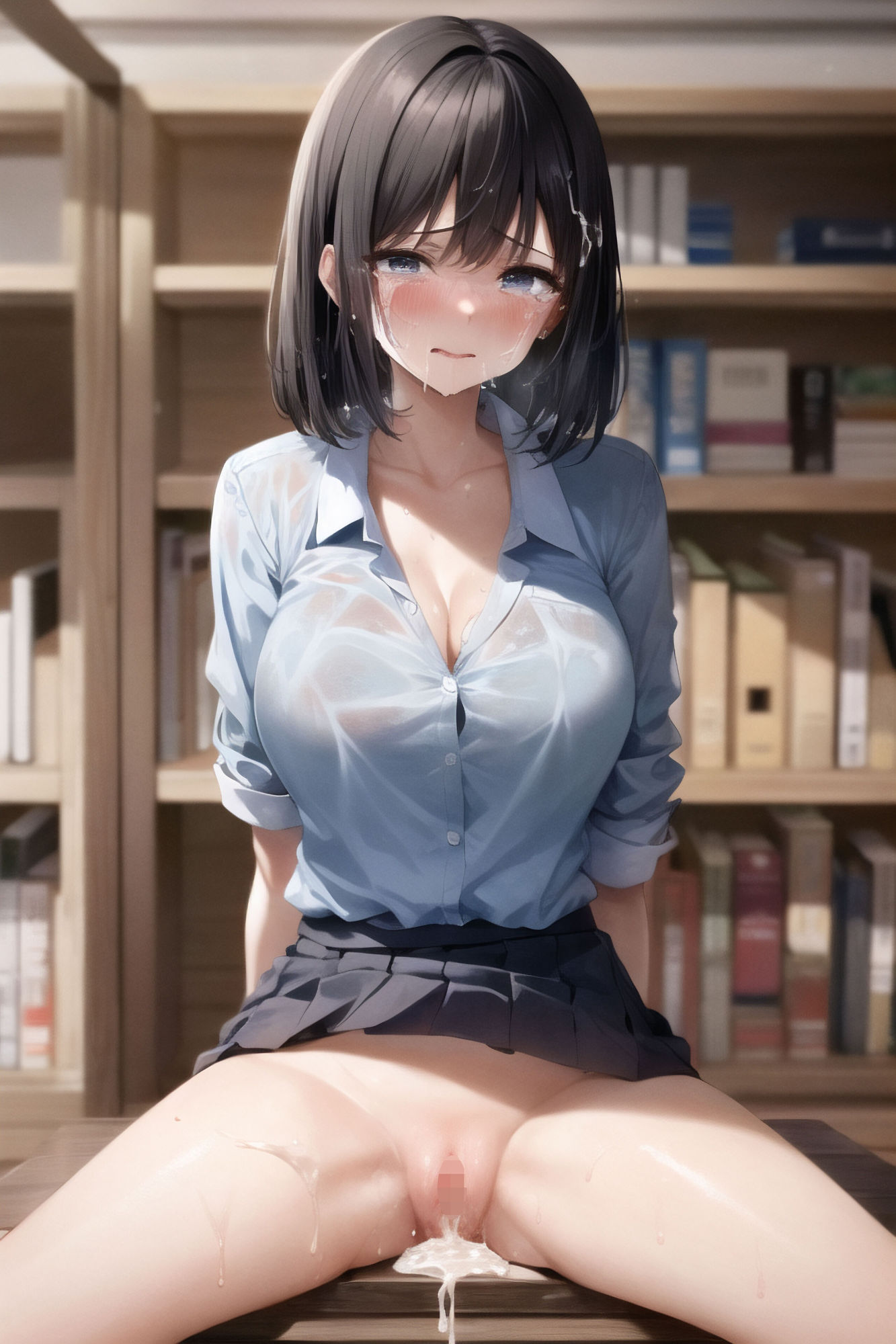 図書委員の女子を誰もいない図書室で犯●てみた