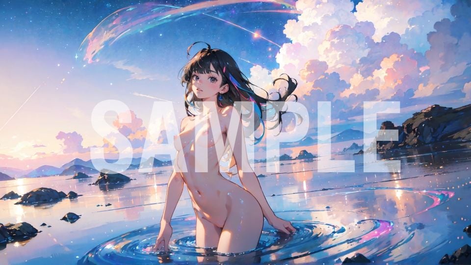 パソコンのデスクトップの壁紙に使える、黒髪ロングの女の子（大井 真菜ちゃん）のイラスト集