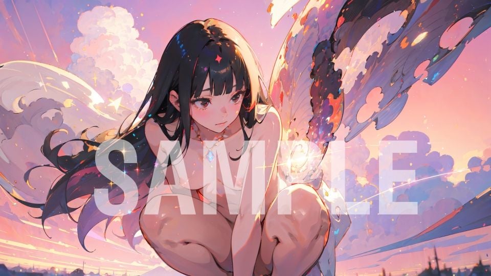 パソコンのデスクトップの壁紙に使える、黒髪ロングの女の子（大井 真菜ちゃん）のイラスト集