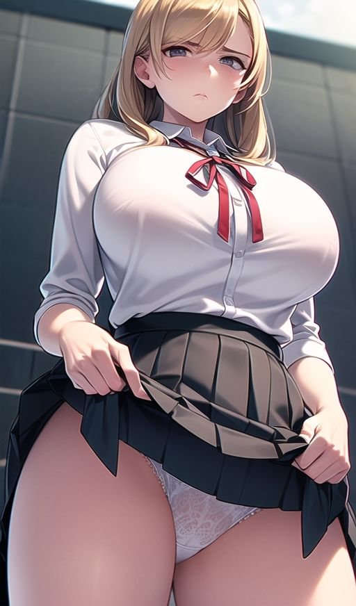 ムチムチ太もも制服美女に嫌な顔されながらおパンツ見せてもらいました 1