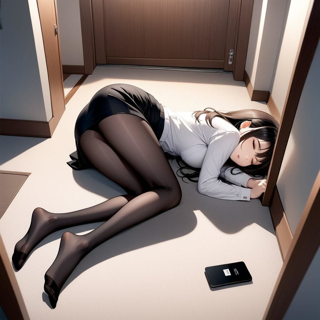 黒ストッキング脚の魅力!働くOLさん