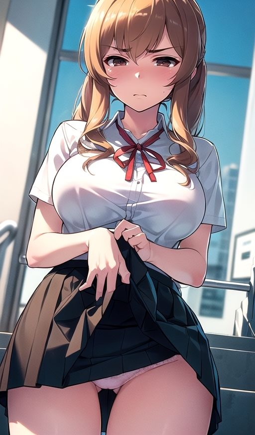 ムチムチ太もも制服美女に嫌な顔されながらおパンツ見せてもらいました 2