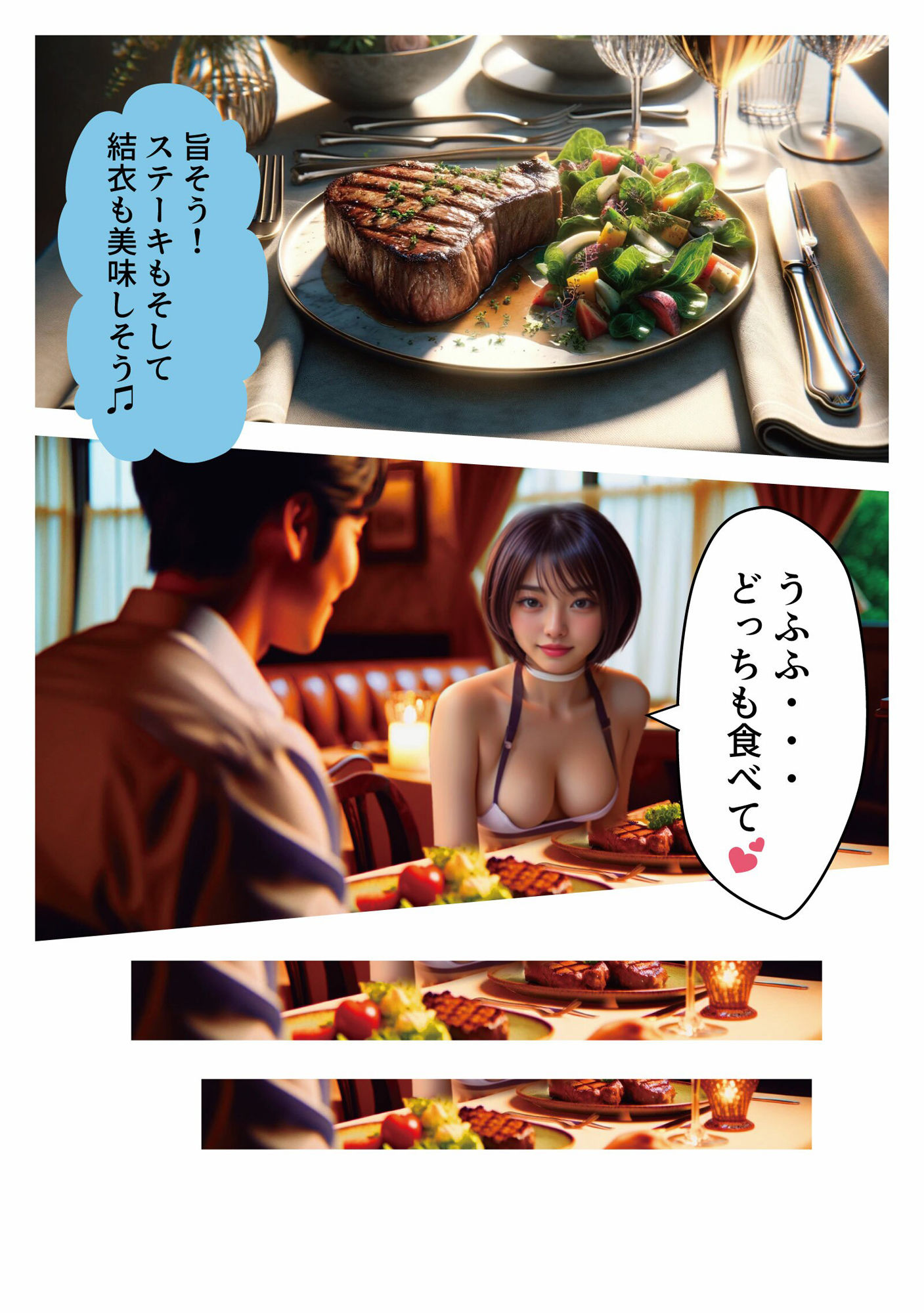 同棲始めたら彼女がずっと下着姿なので、手料理と一緒に食べ ちゃう事にした話。