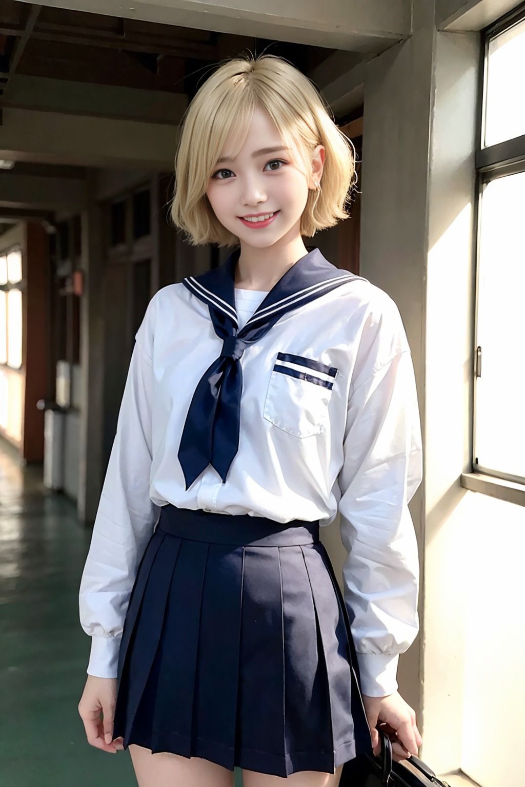 金髪ショートの女子校生とイチャイチャSEX！