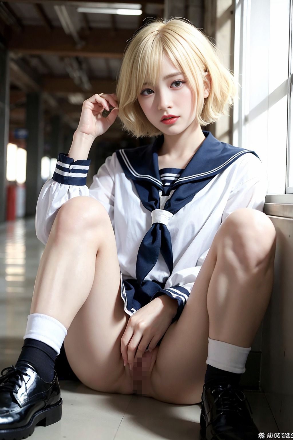 金髪ショートの女子校生とイチャイチャSEX！