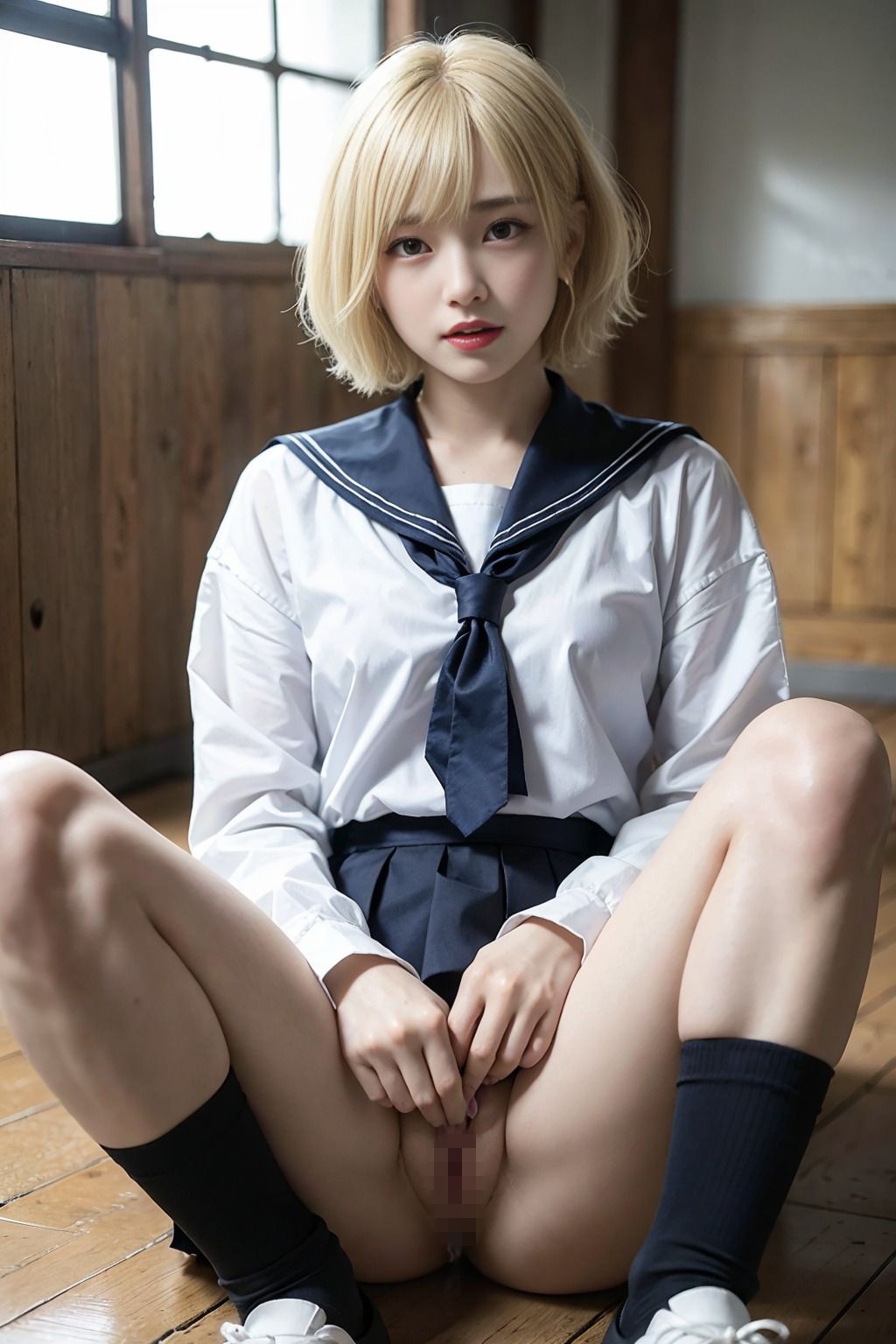 金髪ショートの女子校生とイチャイチャSEX！