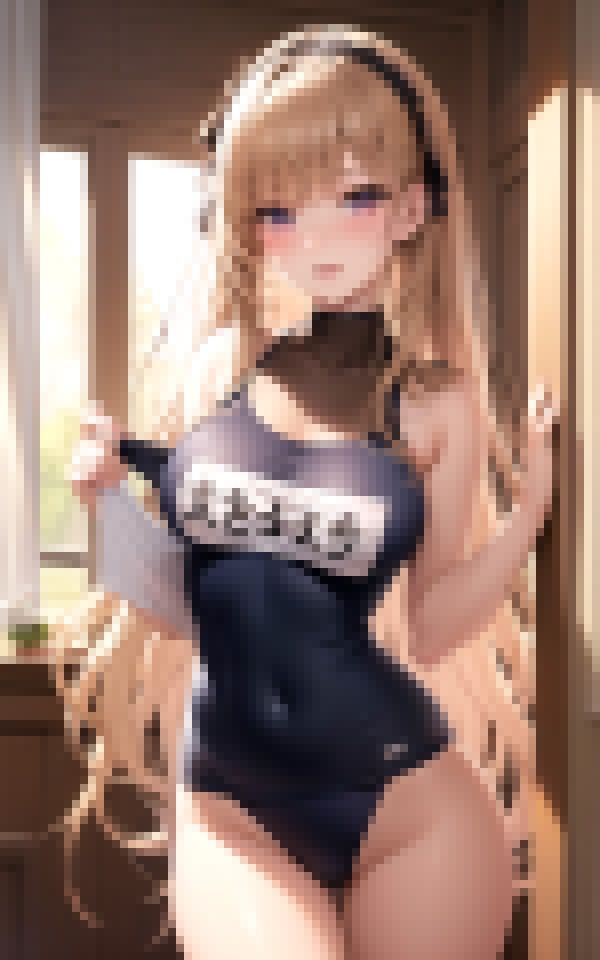 爆乳美女とスク水コス撮影