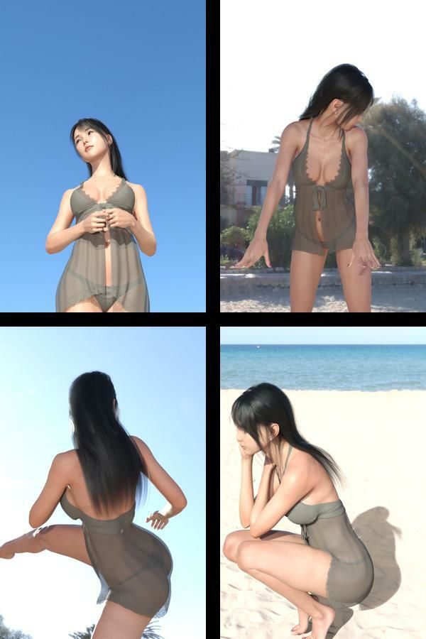 【Dars200】『理想の彼女を3DCGで作ります』から生まれたバーチャルアイドル「里見花奈（さとみはな）」のグラドル撮影風写真集:Hana_01