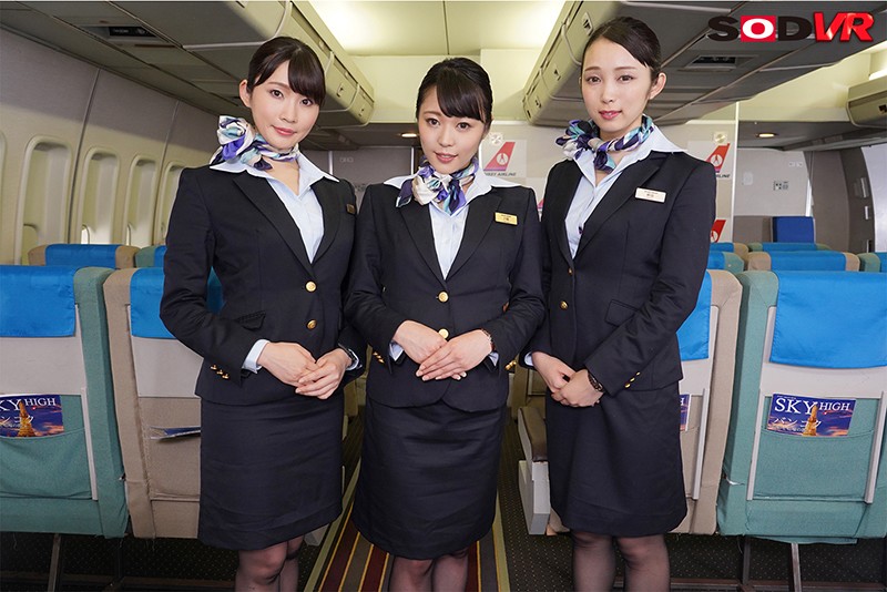 【VR】「制服・下着・全裸」でおもてなしまたがりオマ○コ航空VR 2