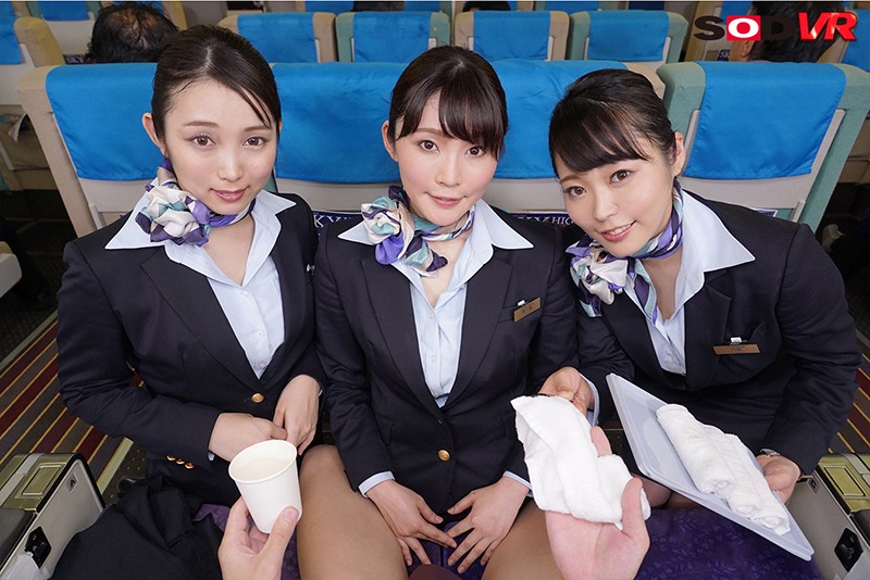 【VR】「制服・下着・全裸」でおもてなしまたがりオマ○コ航空VR 2