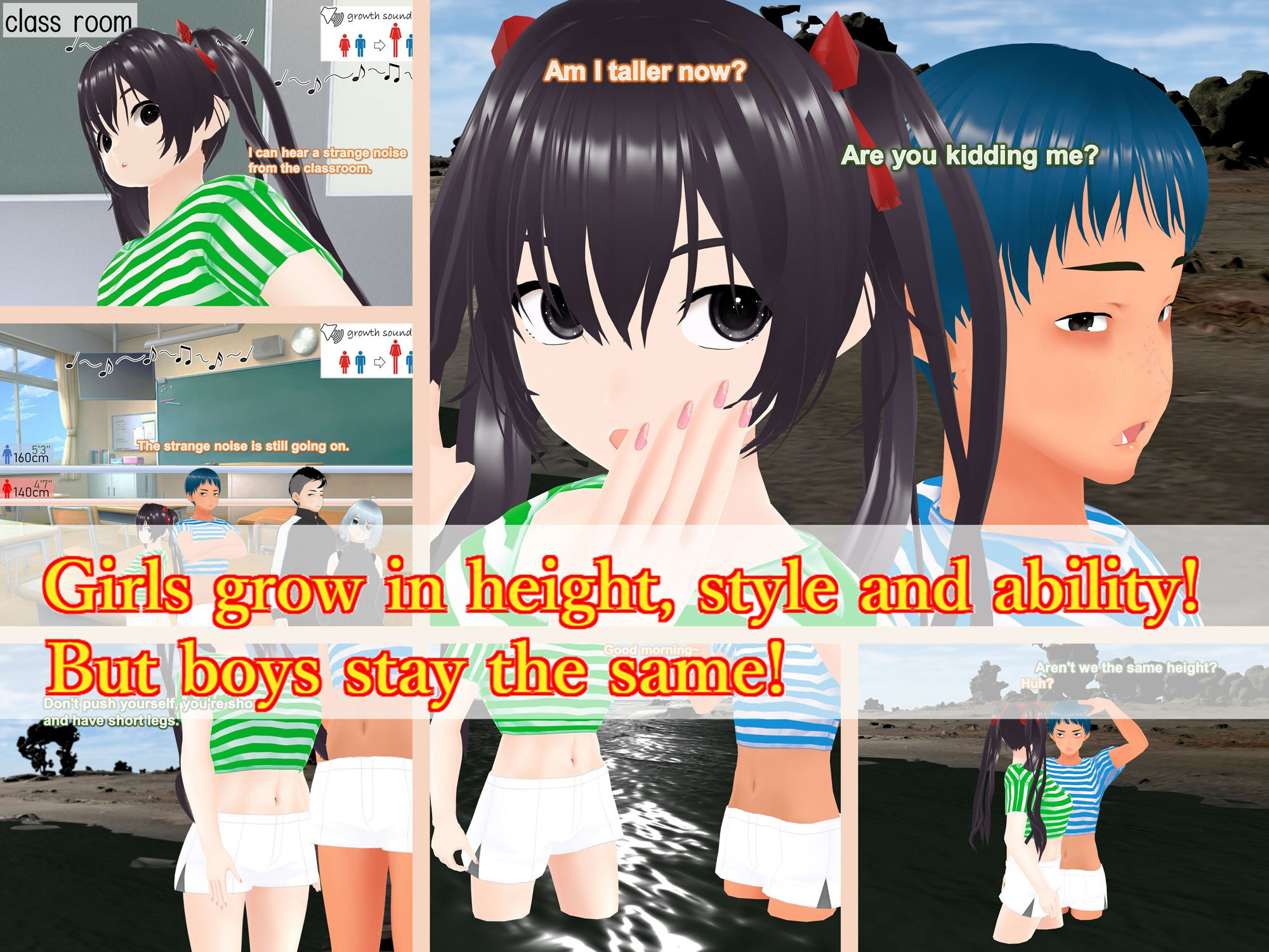 Outgrowing only girls, Overtake boys, Growth sound Beach Arc