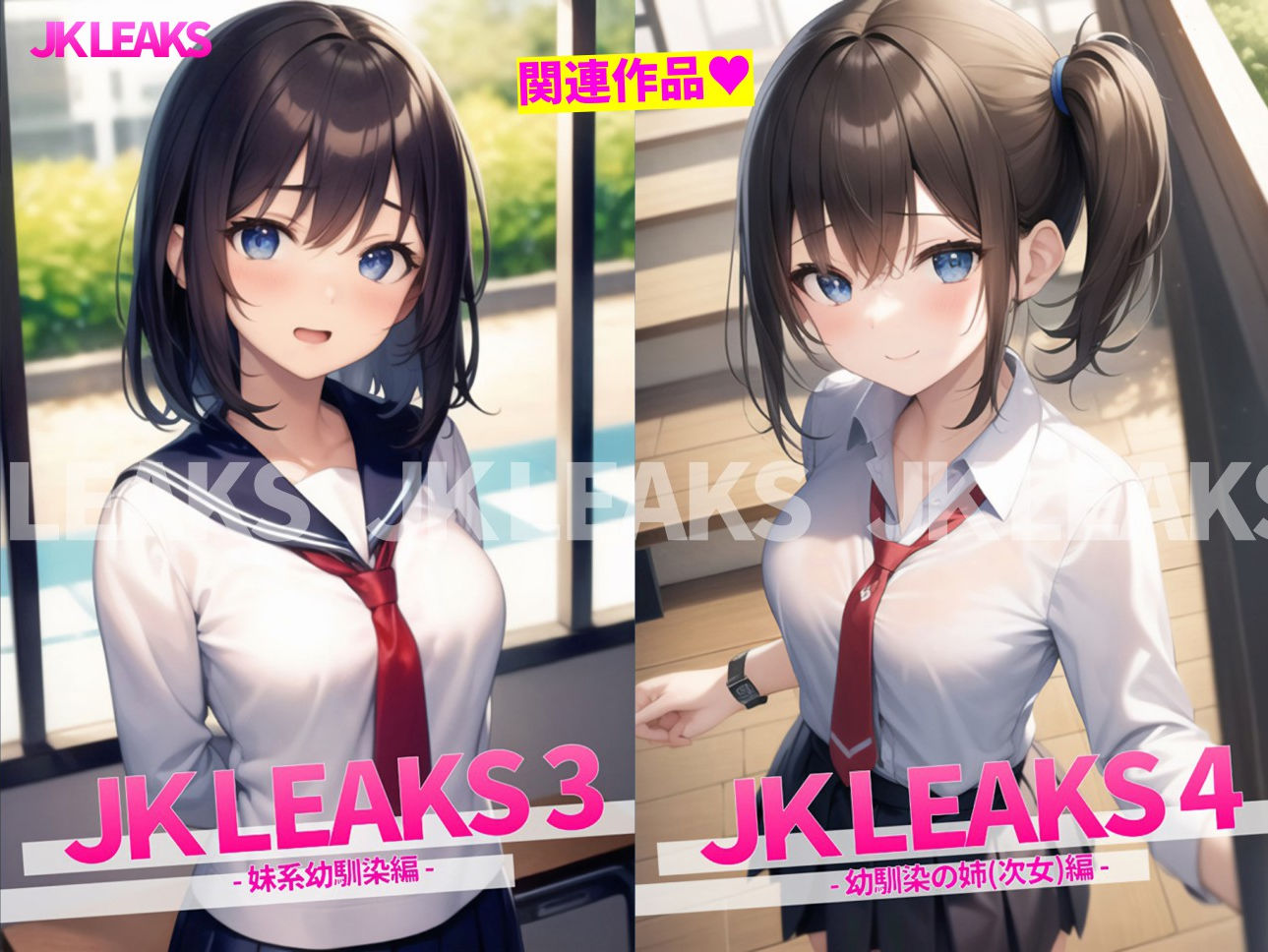 JK LEAKS 22 - 幼馴染の姉(長女)&三姉妹膣比べ編 -【三姉妹膣比べアニメ付】