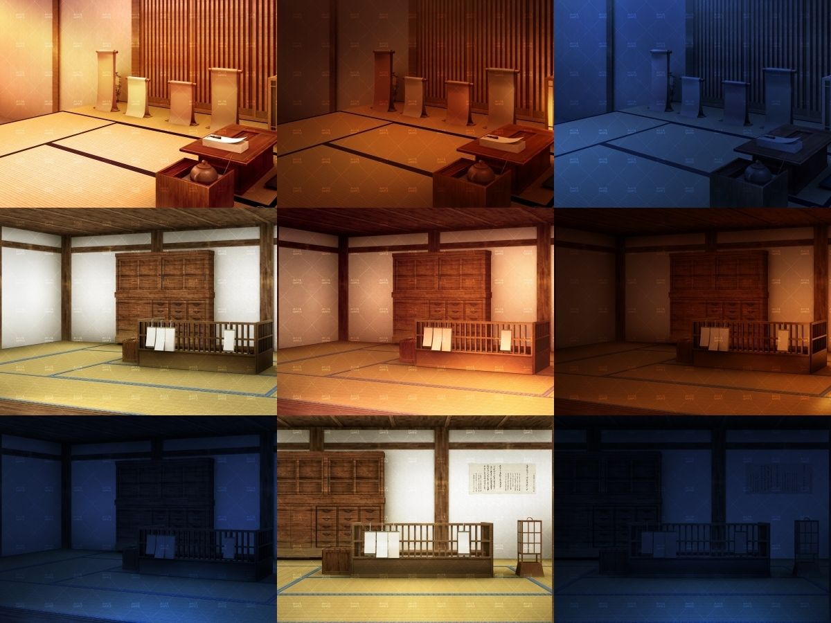 みにくる背景CG素材集『江戸編』part01ブーストパック(質屋・長屋・呉服屋・執務室)