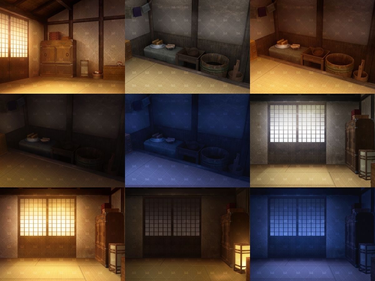 みにくる背景CG素材集『江戸編』part01ブーストパック(質屋・長屋・呉服屋・執務室)