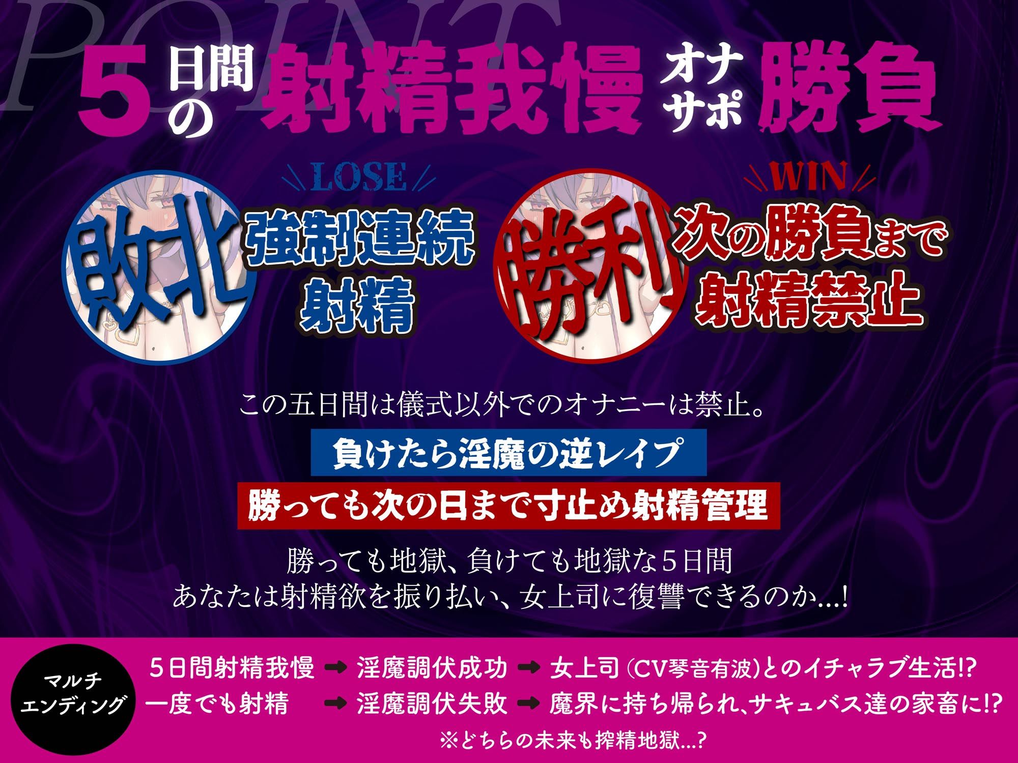 【オナサポ】【連続射精】【射精管理】意地悪メ○○キオナサポ淫魔〜勝ったら射精禁止の射精管理、負けても搾精地獄!?〜