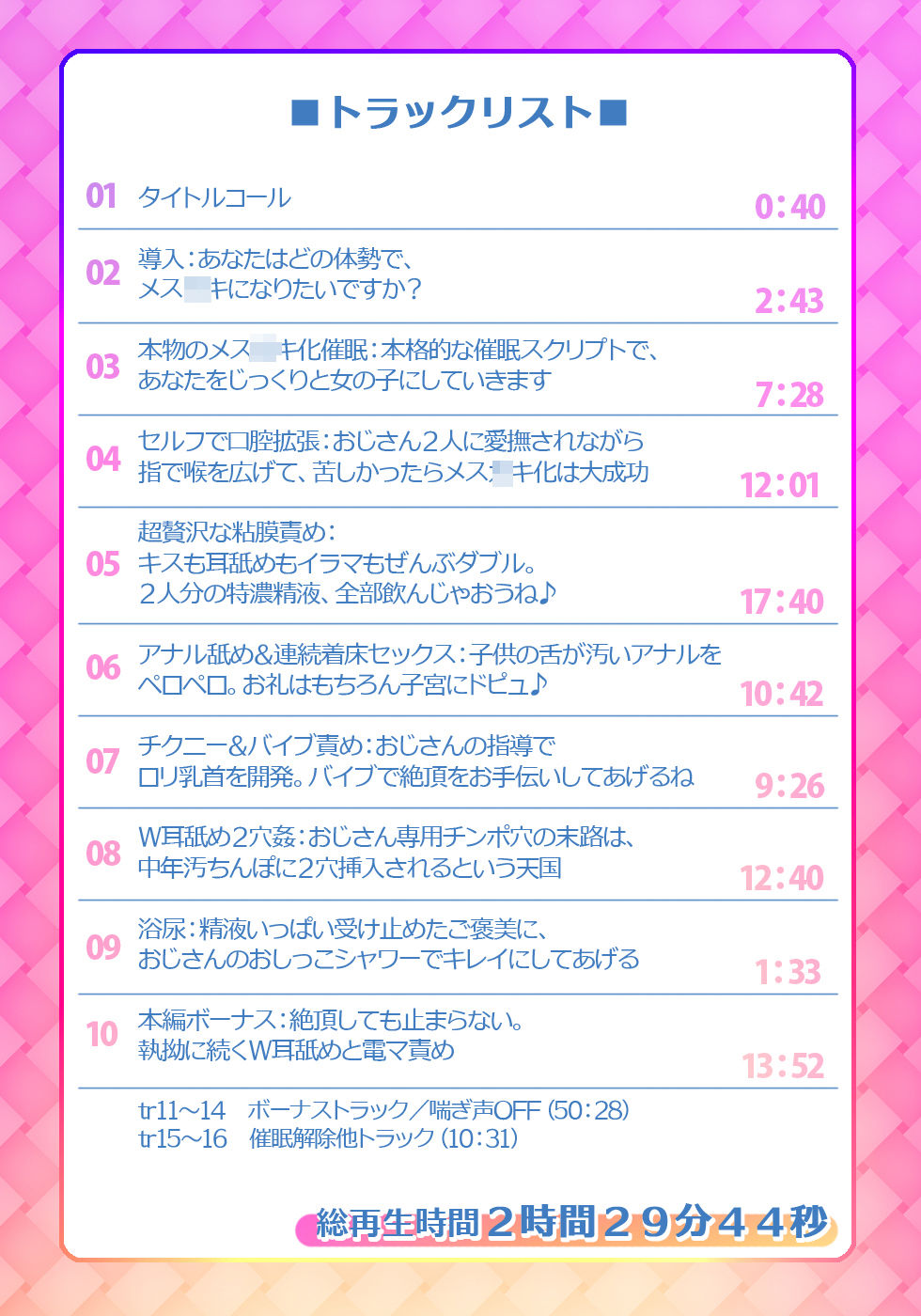 あなたはメ○○キビッチですが、小馬鹿にしていたおじさん1号(声帯は山田じぇみ子)と財布扱いしていた2号(こっちも山田じぇみ子)に、同時にわからせられます