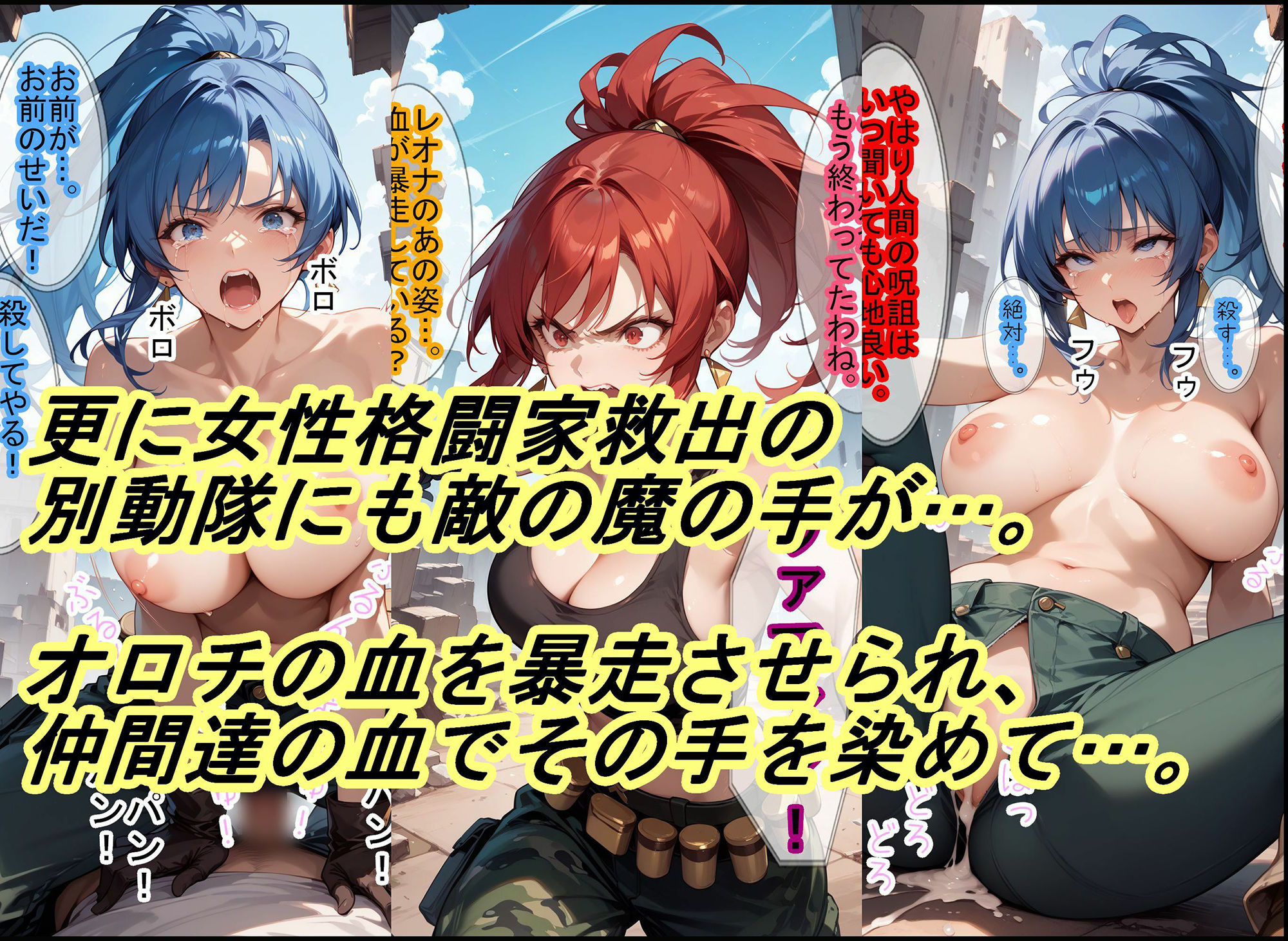 【敗北シリーズ】女性格闘チームが、オロチの罠に敗北!2