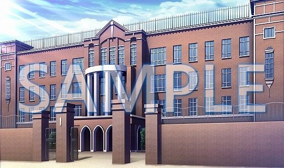 【背景素材】学園 外観(開門)(6175_bg03b)【時間差分あり】