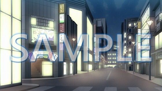 【背景素材】繁華街(1385_bg09)【時間差分あり】