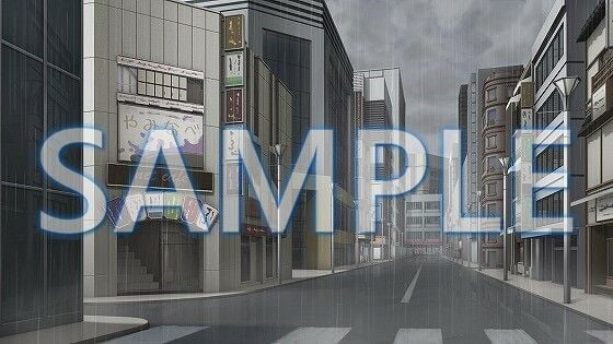 【背景素材】繁華街(1385_bg09)【時間差分あり】