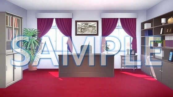 【背景素材】理事長室(1385_bg17)【時間差分あり】