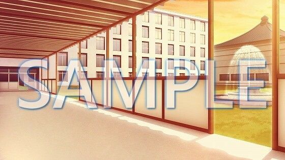 【背景素材】渡り廊下(1385_bg21)【時間差分あり】