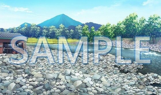【背景素材】キャンプ場 河原(6229_bg06)【時間差分あり】