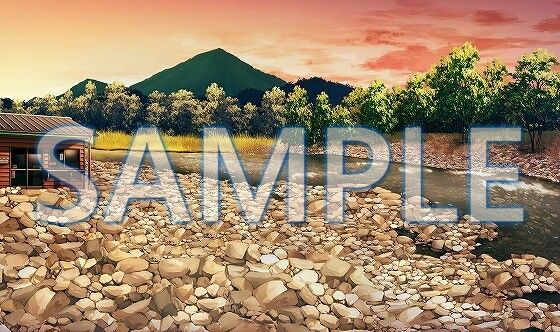 【背景素材】キャンプ場 河原(6229_bg06)【時間差分あり】