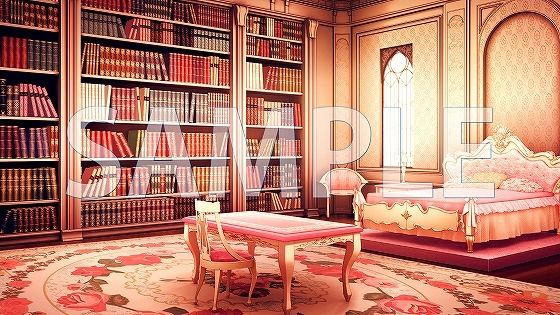 【背景素材】読書家の女の子の部屋(6267_bg10a)【時間差分あり】